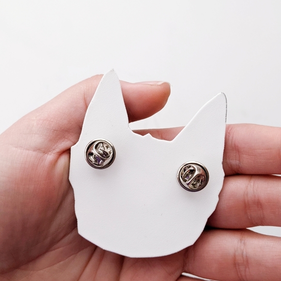 Tuxedo Cat Pin Pet Handmade Button - Picture 3 of 7